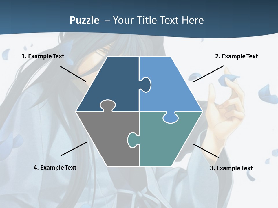 A Couple Of Anime Characters Sitting Next To Each Other PowerPoint Template