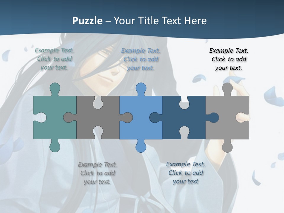 A Couple Of Anime Characters Sitting Next To Each Other PowerPoint Template