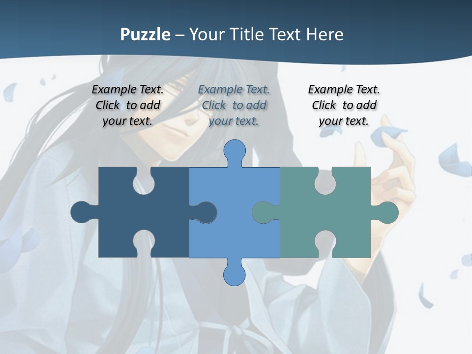 A Couple Of Anime Characters Sitting Next To Each Other PowerPoint Template