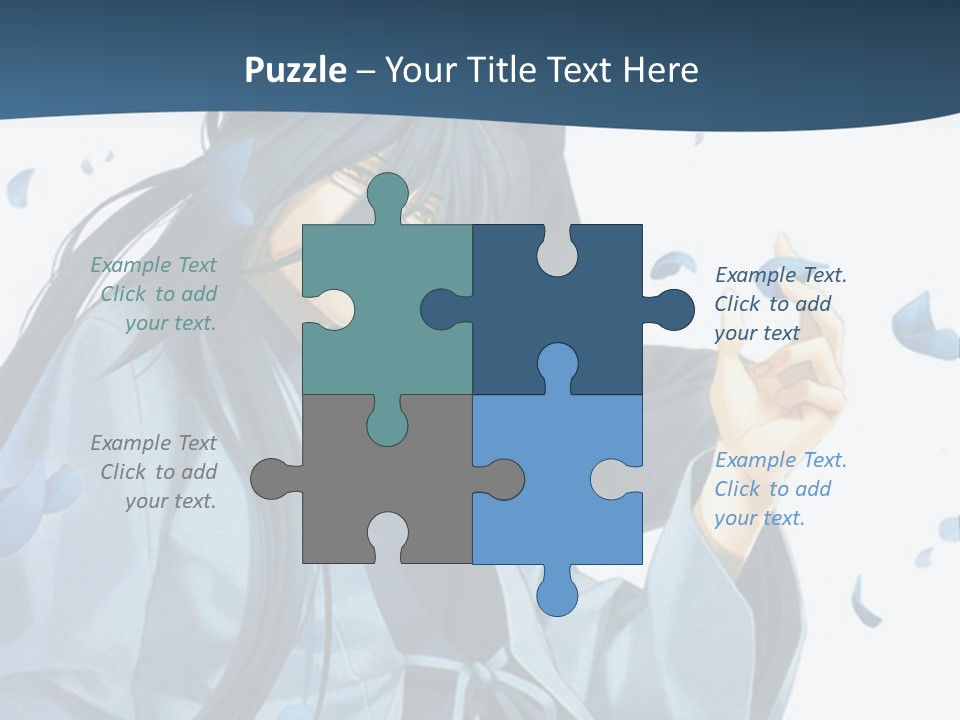 A Couple Of Anime Characters Sitting Next To Each Other PowerPoint Template