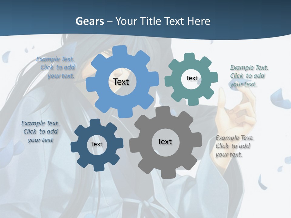 A Couple Of Anime Characters Sitting Next To Each Other PowerPoint Template