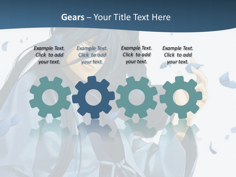 A Couple Of Anime Characters Sitting Next To Each Other PowerPoint Template