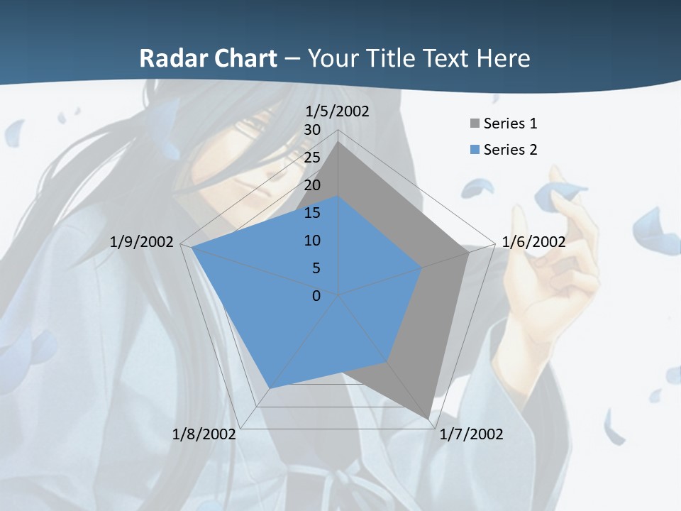 A Couple Of Anime Characters Sitting Next To Each Other PowerPoint Template