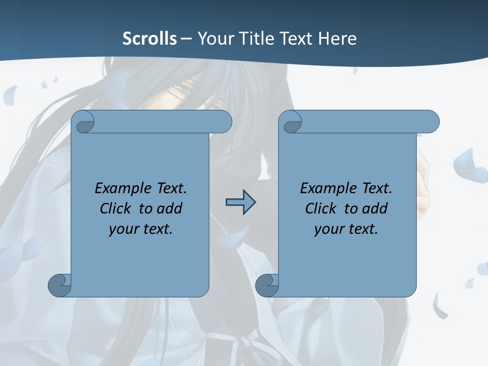 A Couple Of Anime Characters Sitting Next To Each Other PowerPoint Template
