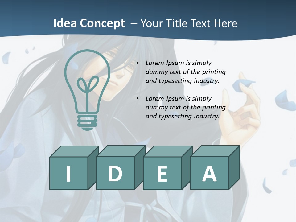 A Couple Of Anime Characters Sitting Next To Each Other PowerPoint Template