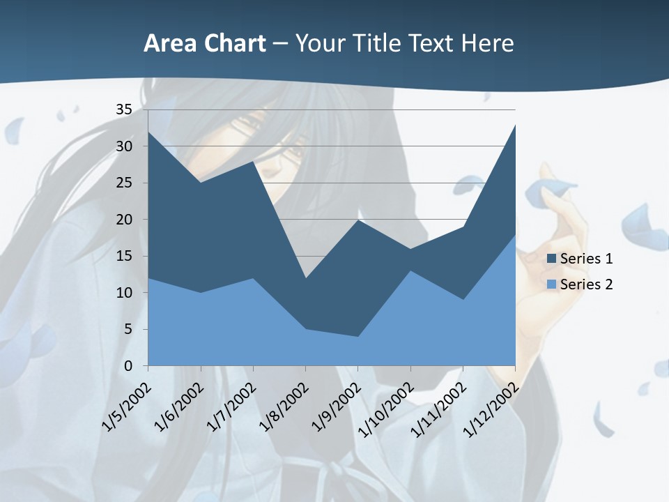 A Couple Of Anime Characters Sitting Next To Each Other PowerPoint Template