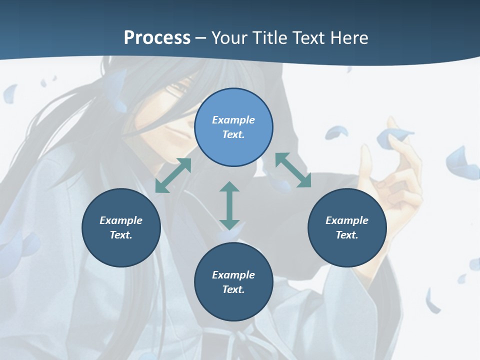 A Couple Of Anime Characters Sitting Next To Each Other PowerPoint Template