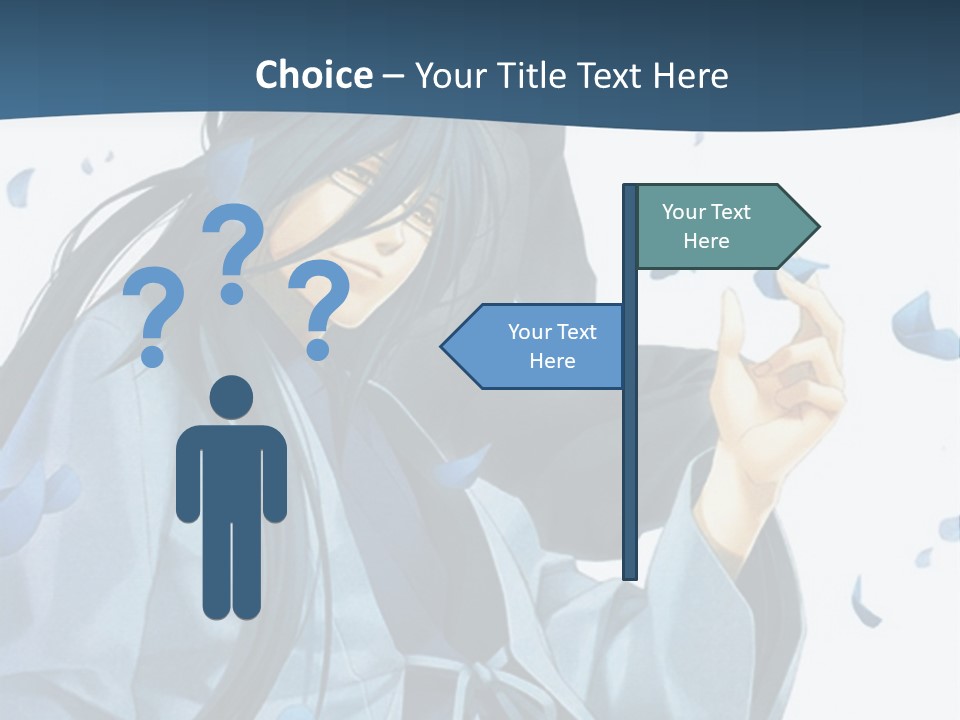 A Couple Of Anime Characters Sitting Next To Each Other PowerPoint Template