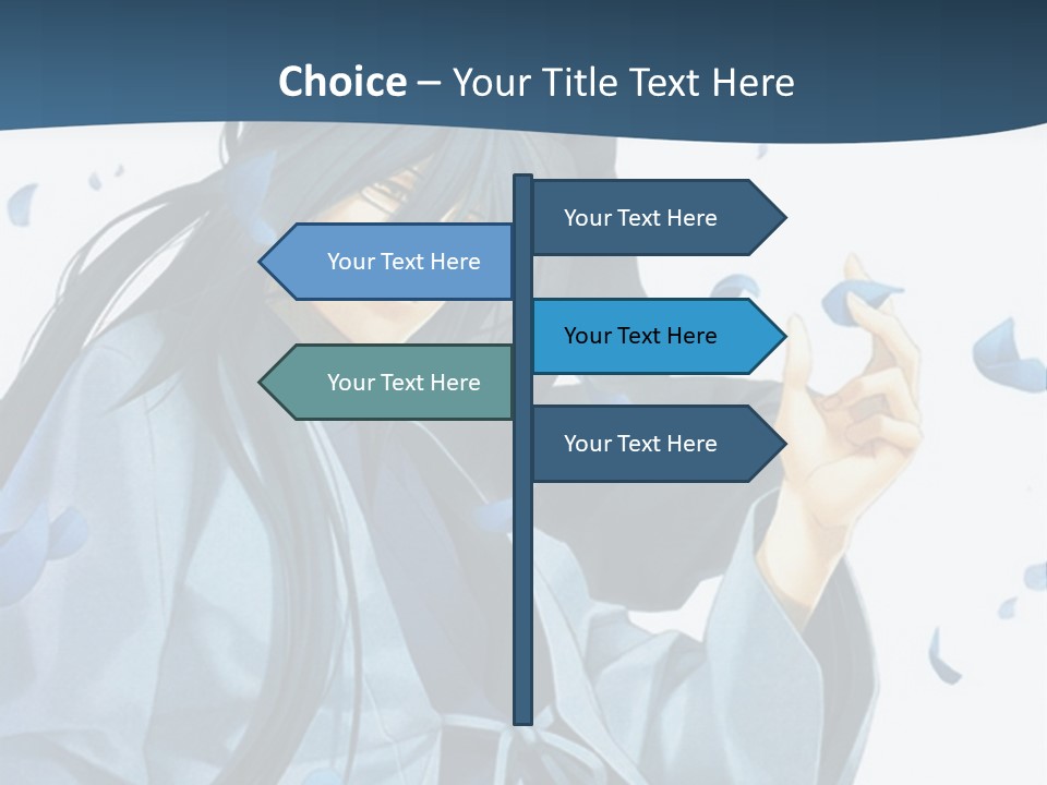 A Couple Of Anime Characters Sitting Next To Each Other PowerPoint Template