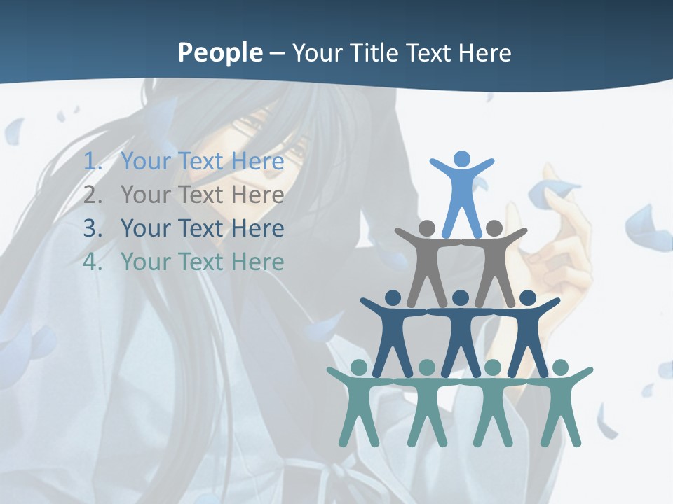 A Couple Of Anime Characters Sitting Next To Each Other PowerPoint Template