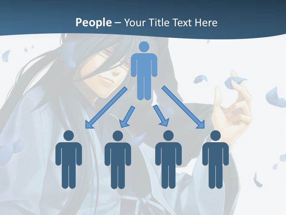 A Couple Of Anime Characters Sitting Next To Each Other PowerPoint Template