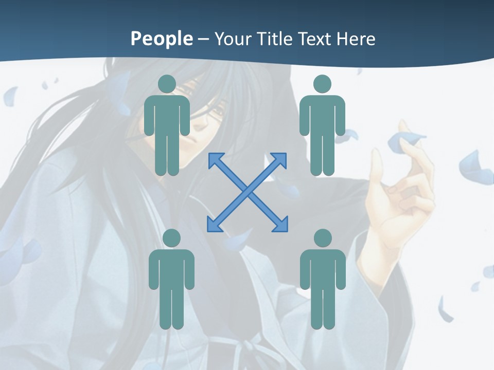 A Couple Of Anime Characters Sitting Next To Each Other PowerPoint Template