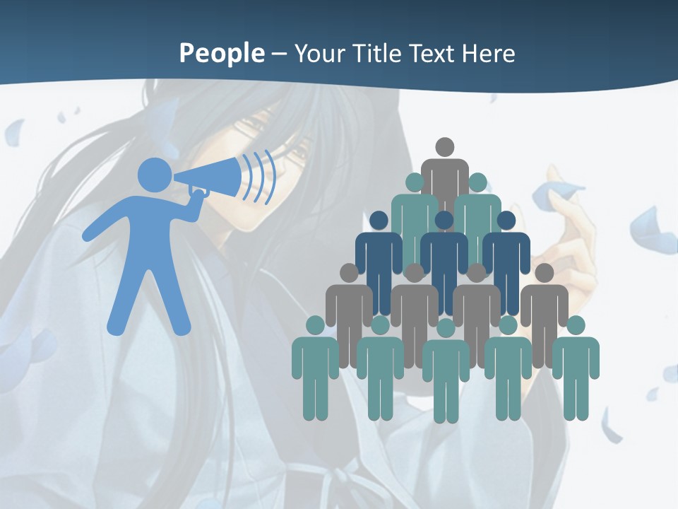 A Couple Of Anime Characters Sitting Next To Each Other PowerPoint Template