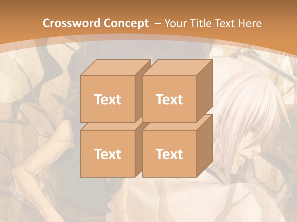 A Couple Of Anime Characters Sitting Next To Each Other PowerPoint Template