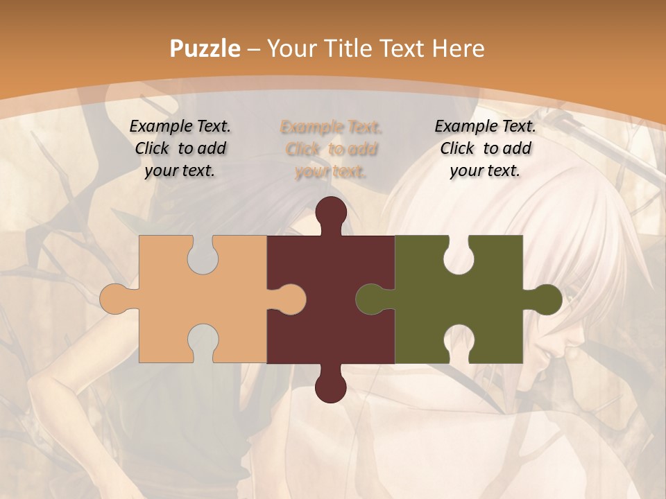 A Couple Of Anime Characters Sitting Next To Each Other PowerPoint Template