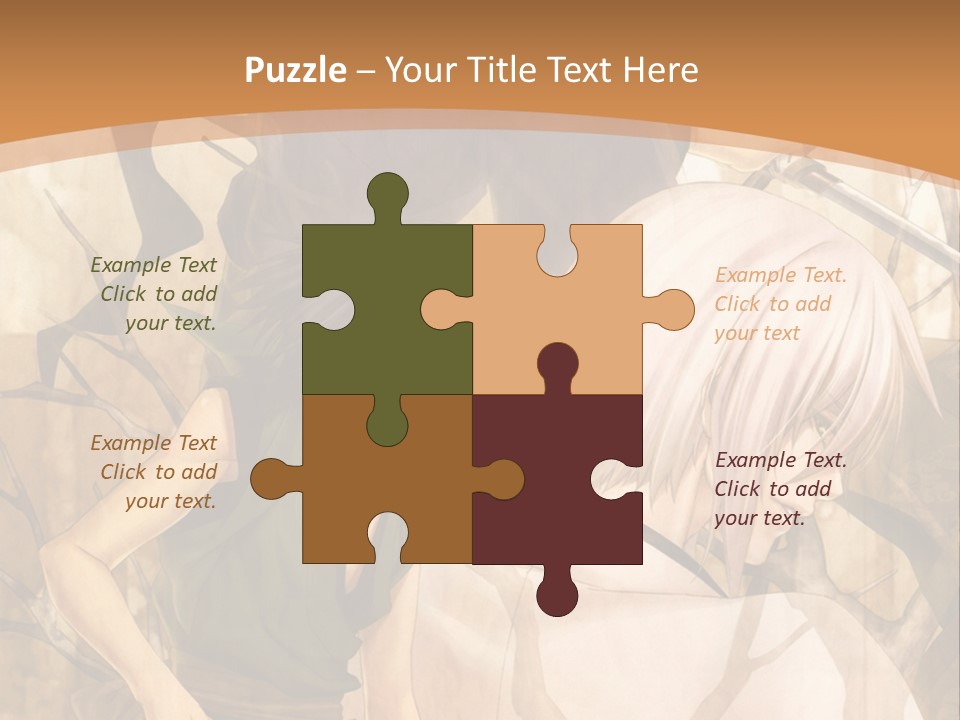 A Couple Of Anime Characters Sitting Next To Each Other PowerPoint Template