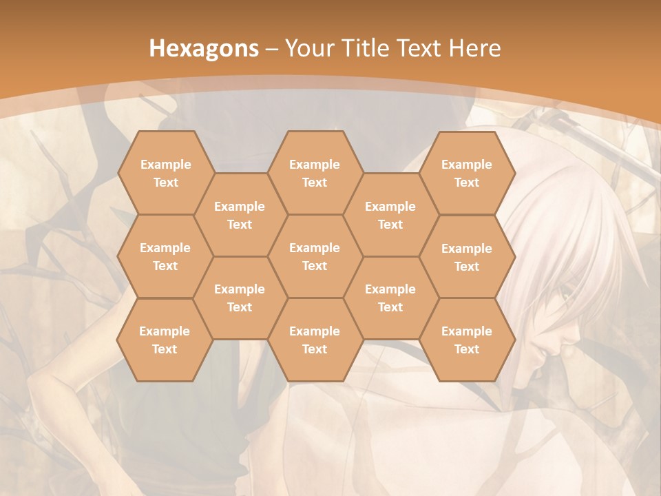 A Couple Of Anime Characters Sitting Next To Each Other PowerPoint Template