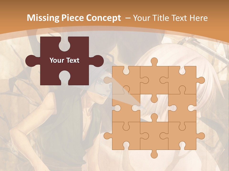 A Couple Of Anime Characters Sitting Next To Each Other PowerPoint Template