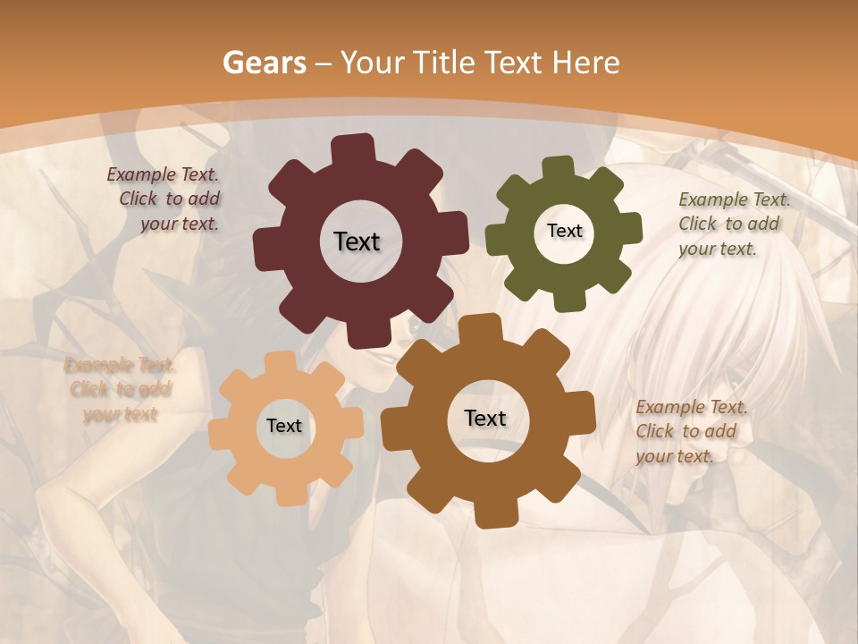 A Couple Of Anime Characters Sitting Next To Each Other PowerPoint Template