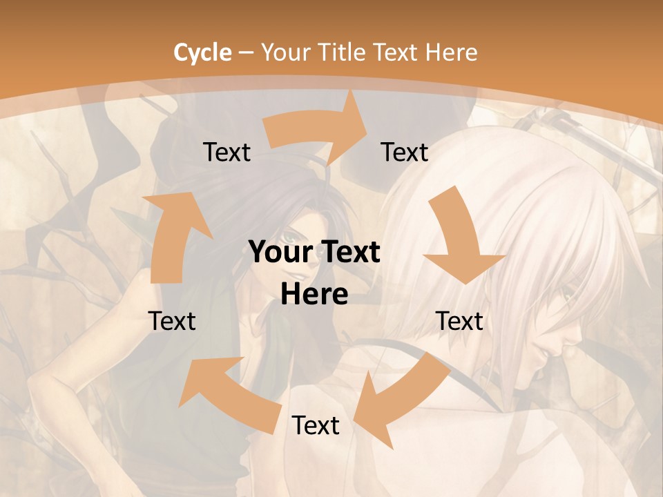 A Couple Of Anime Characters Sitting Next To Each Other PowerPoint Template