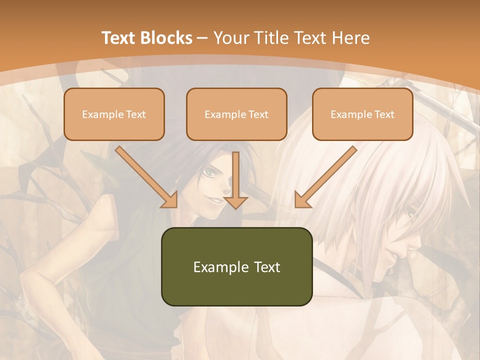 A Couple Of Anime Characters Sitting Next To Each Other PowerPoint Template