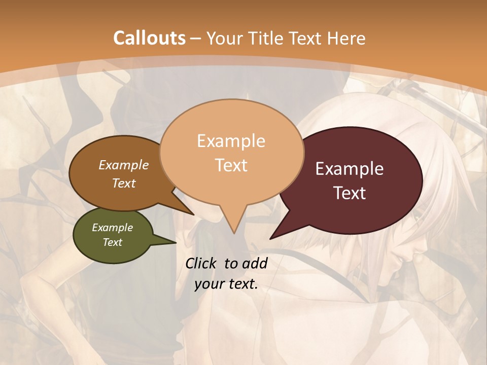 A Couple Of Anime Characters Sitting Next To Each Other PowerPoint Template