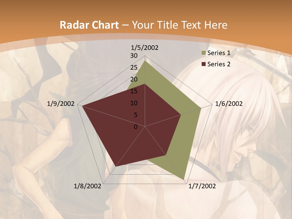 A Couple Of Anime Characters Sitting Next To Each Other PowerPoint Template
