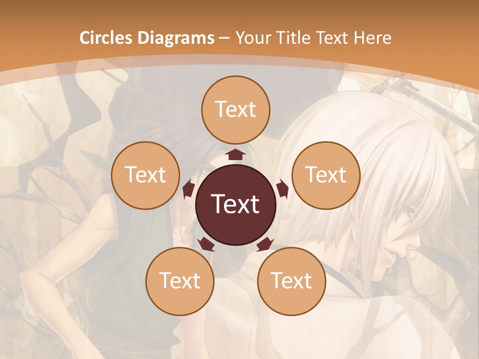 A Couple Of Anime Characters Sitting Next To Each Other PowerPoint Template