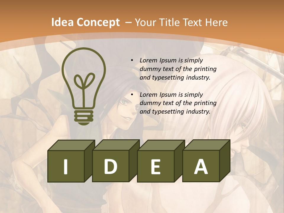 A Couple Of Anime Characters Sitting Next To Each Other PowerPoint Template