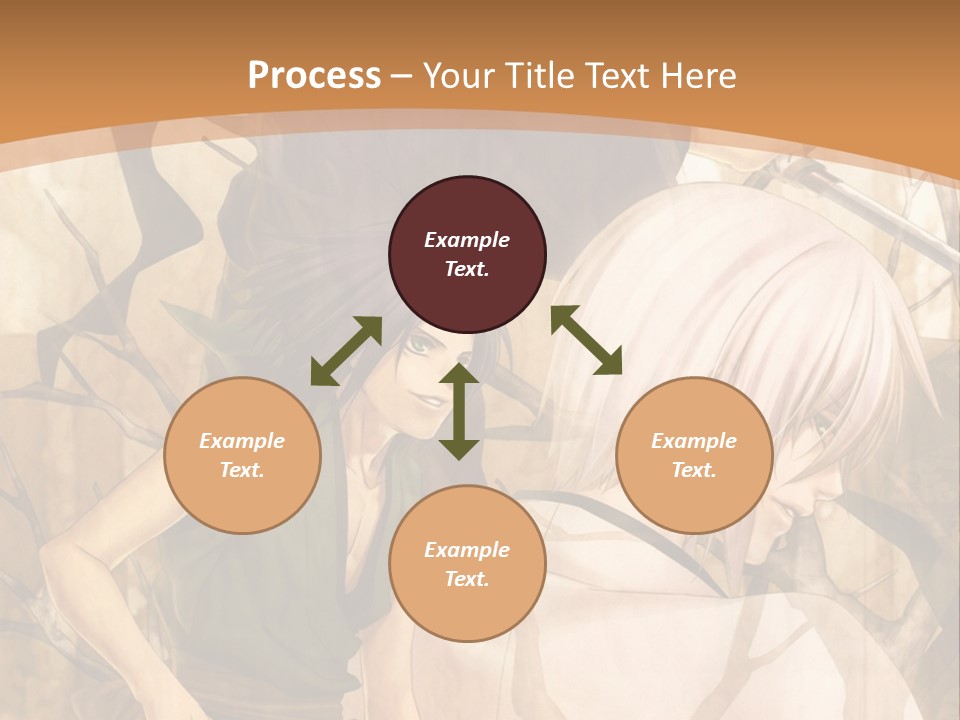 A Couple Of Anime Characters Sitting Next To Each Other PowerPoint Template