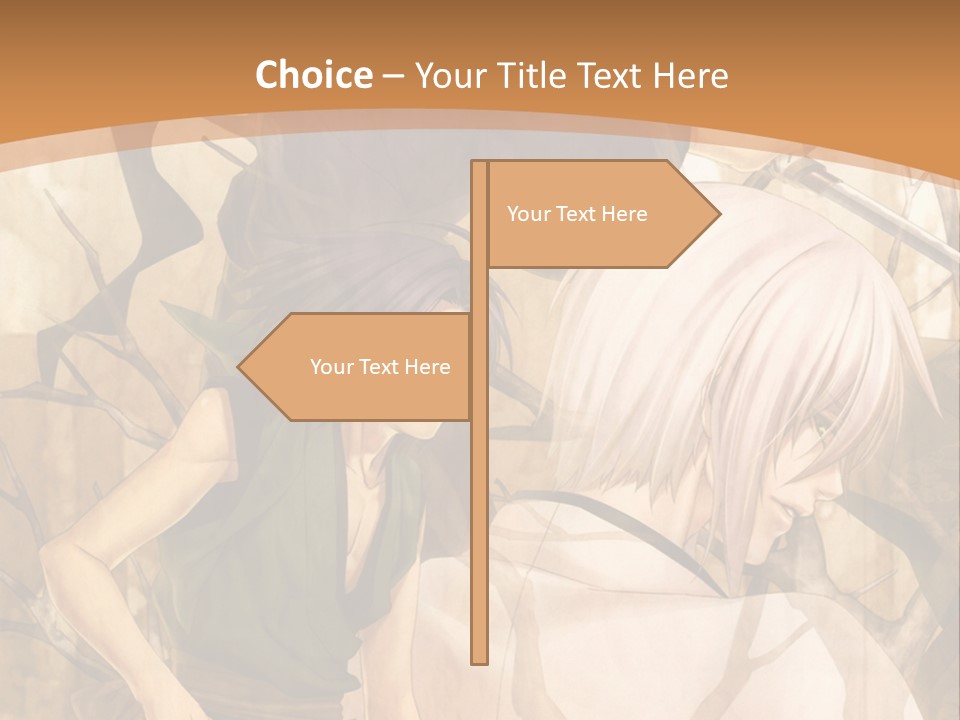 A Couple Of Anime Characters Sitting Next To Each Other PowerPoint Template