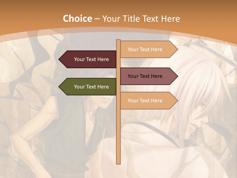 A Couple Of Anime Characters Sitting Next To Each Other PowerPoint Template