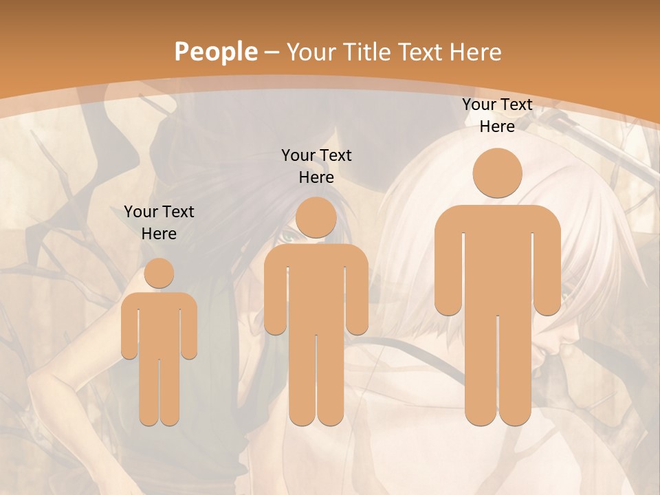 A Couple Of Anime Characters Sitting Next To Each Other PowerPoint Template