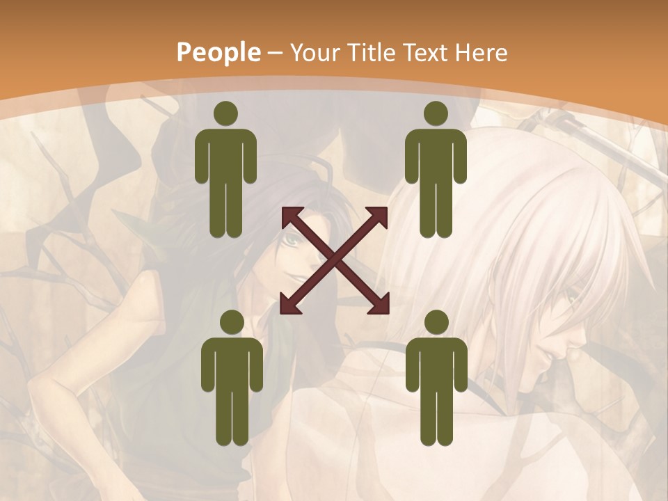 A Couple Of Anime Characters Sitting Next To Each Other PowerPoint Template