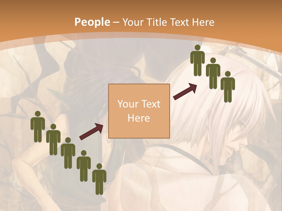 A Couple Of Anime Characters Sitting Next To Each Other PowerPoint Template