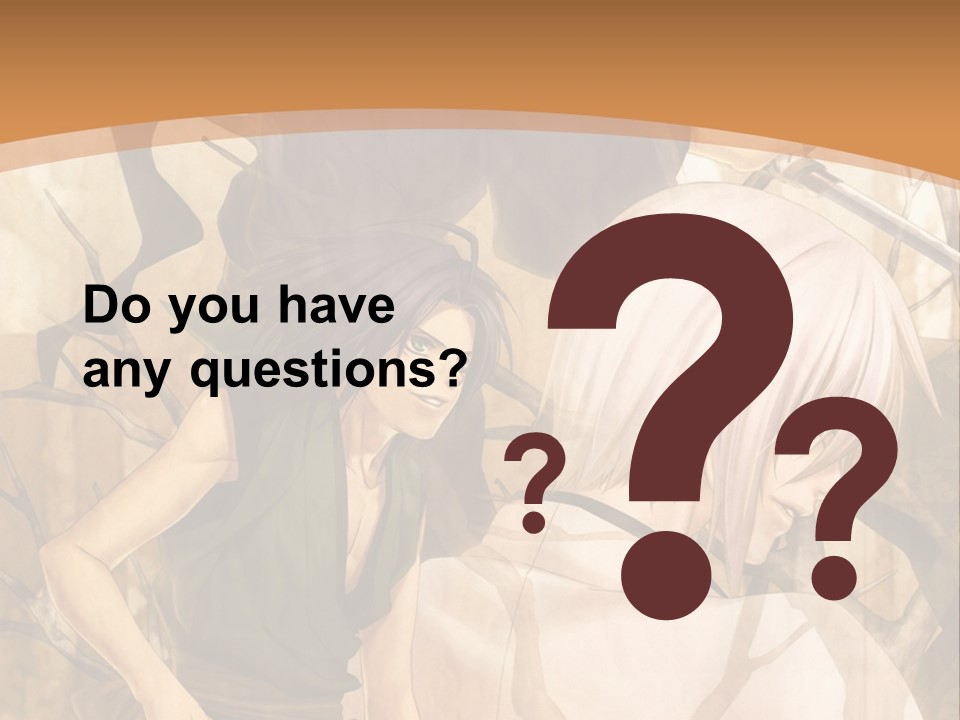 A Couple Of Anime Characters Sitting Next To Each Other PowerPoint Template