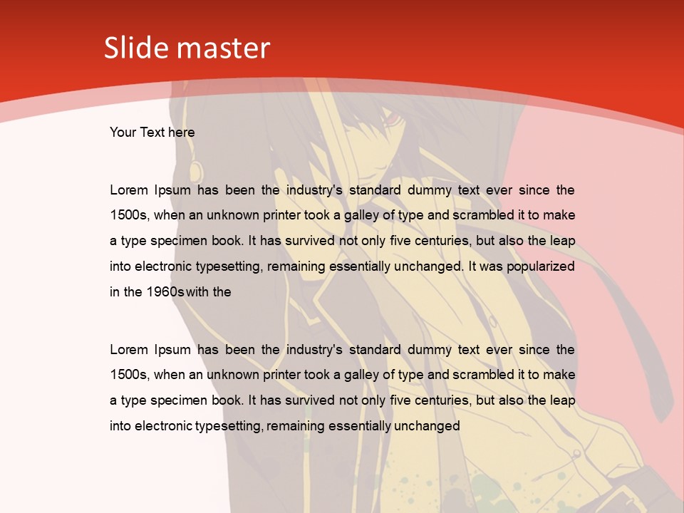 A Woman With A Sword On A Red Background PowerPoint Template