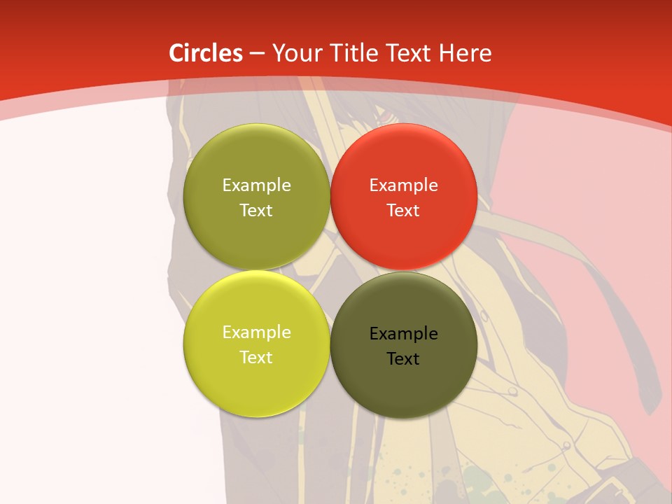 A Woman With A Sword On A Red Background PowerPoint Template