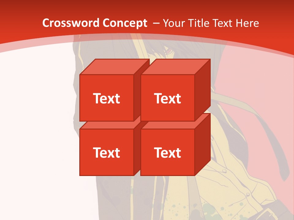 A Woman With A Sword On A Red Background PowerPoint Template