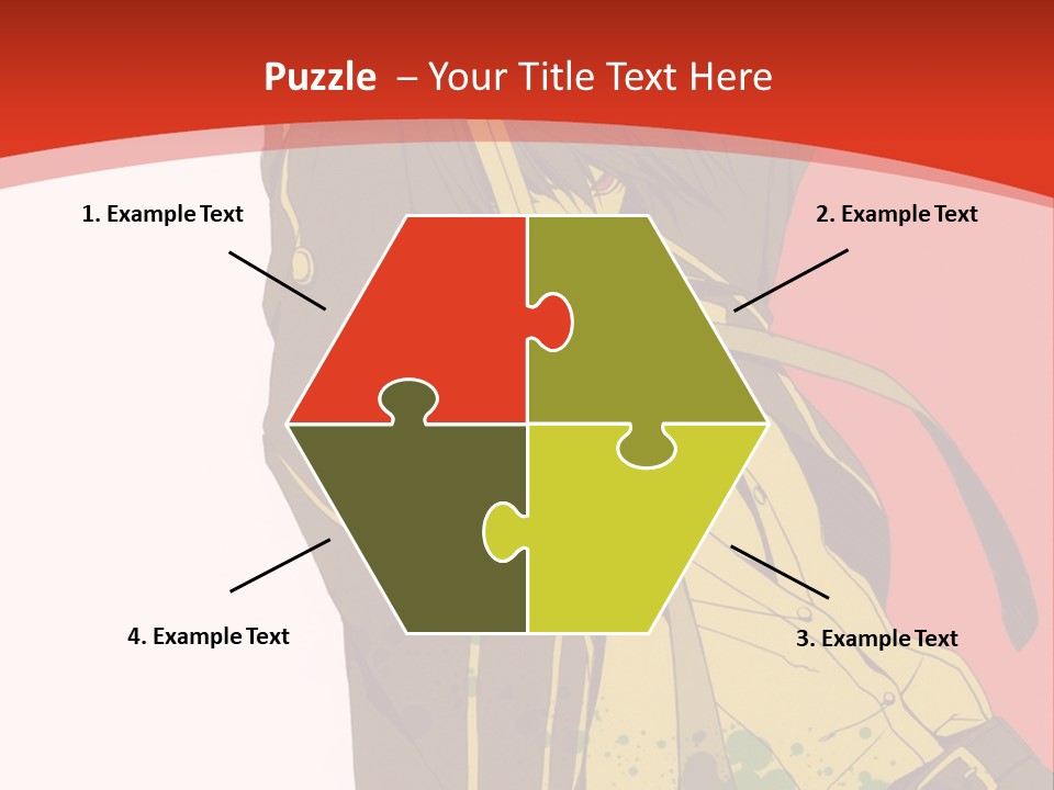 A Woman With A Sword On A Red Background PowerPoint Template