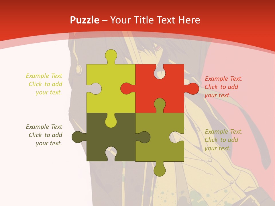 A Woman With A Sword On A Red Background PowerPoint Template