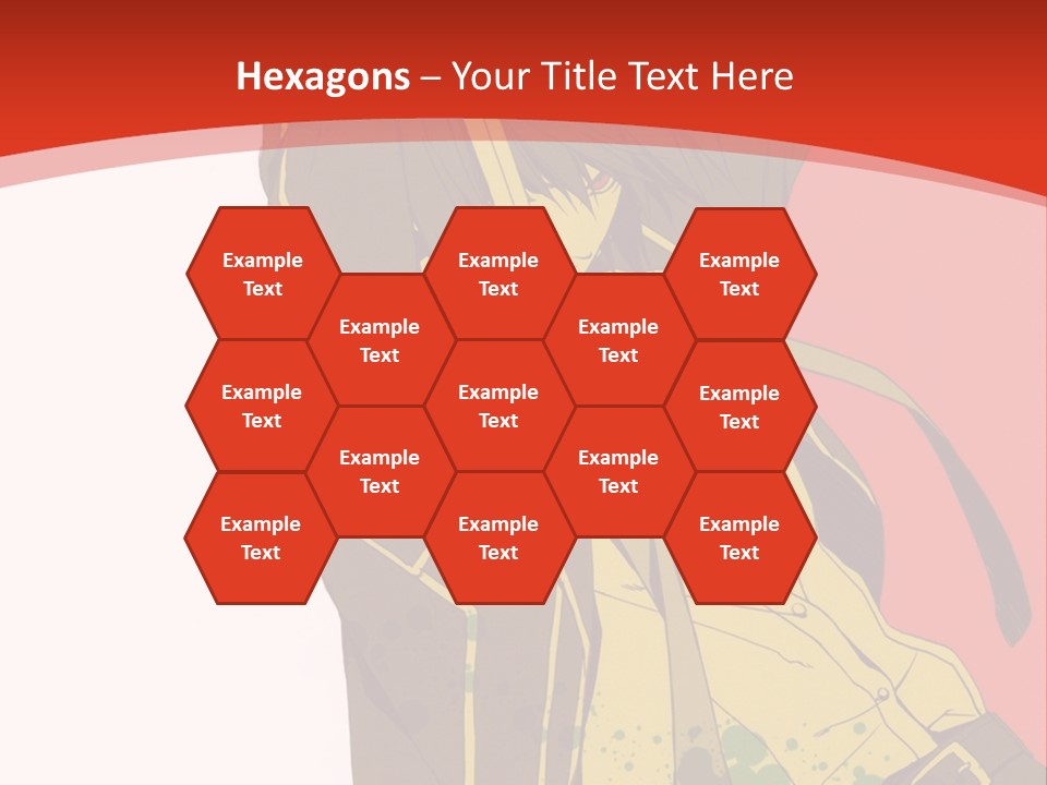 A Woman With A Sword On A Red Background PowerPoint Template