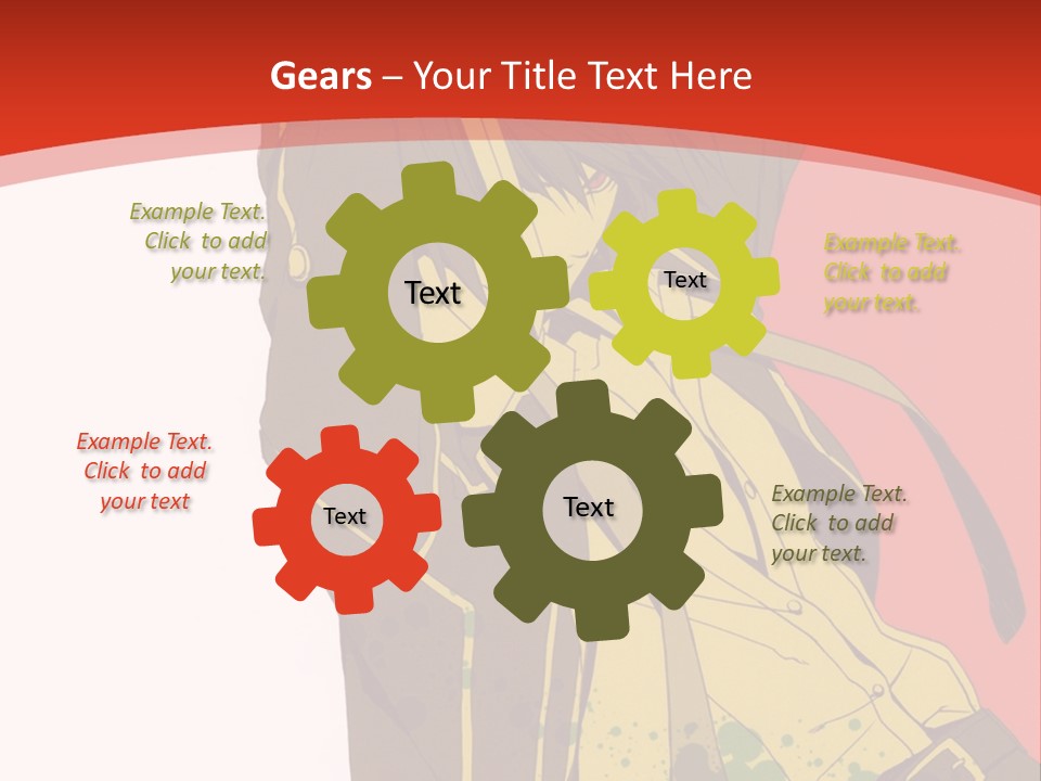 A Woman With A Sword On A Red Background PowerPoint Template