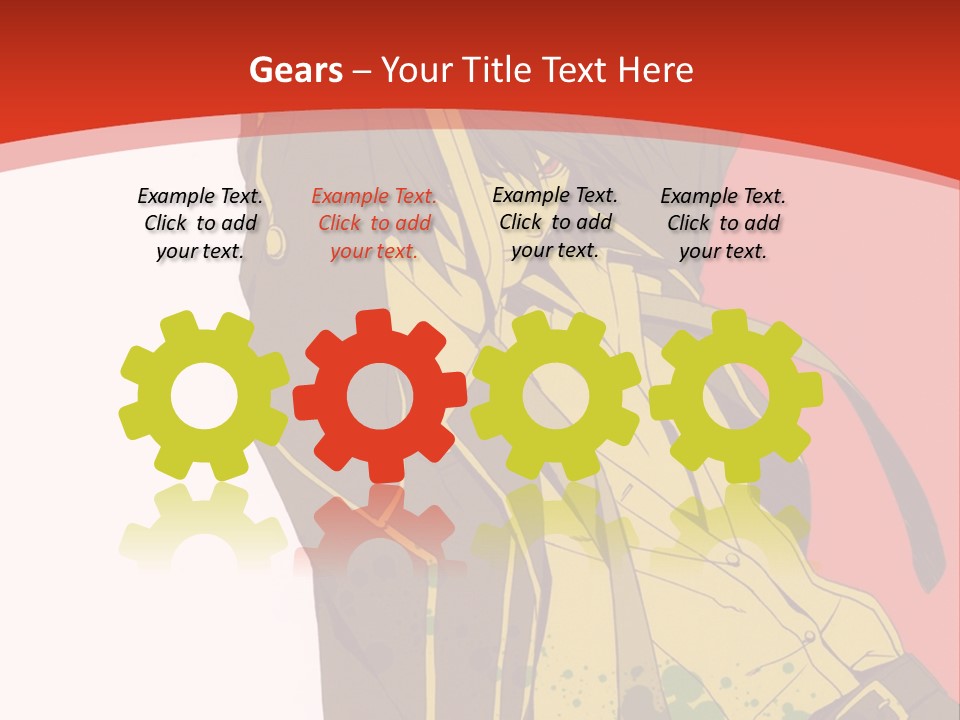 A Woman With A Sword On A Red Background PowerPoint Template