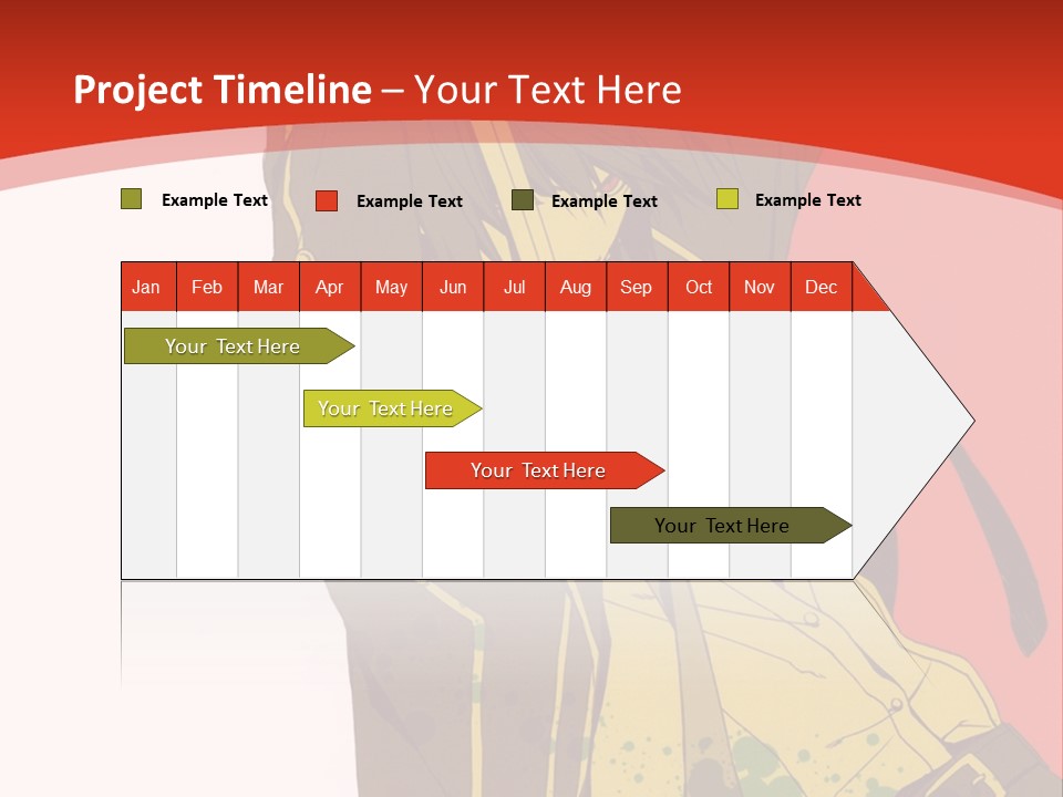 A Woman With A Sword On A Red Background PowerPoint Template