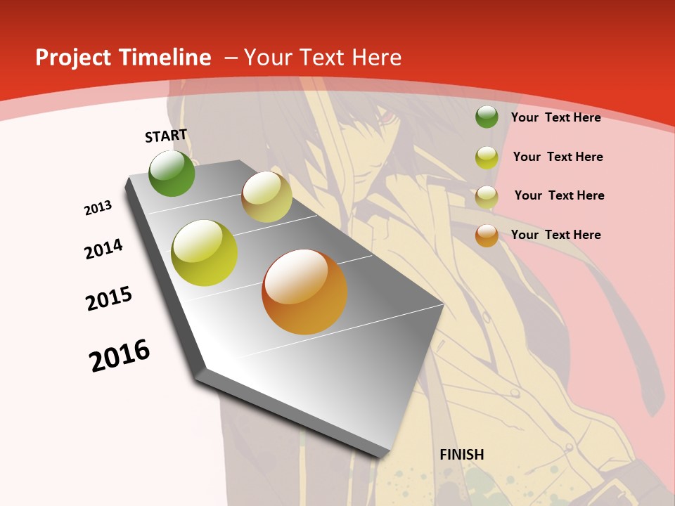 A Woman With A Sword On A Red Background PowerPoint Template