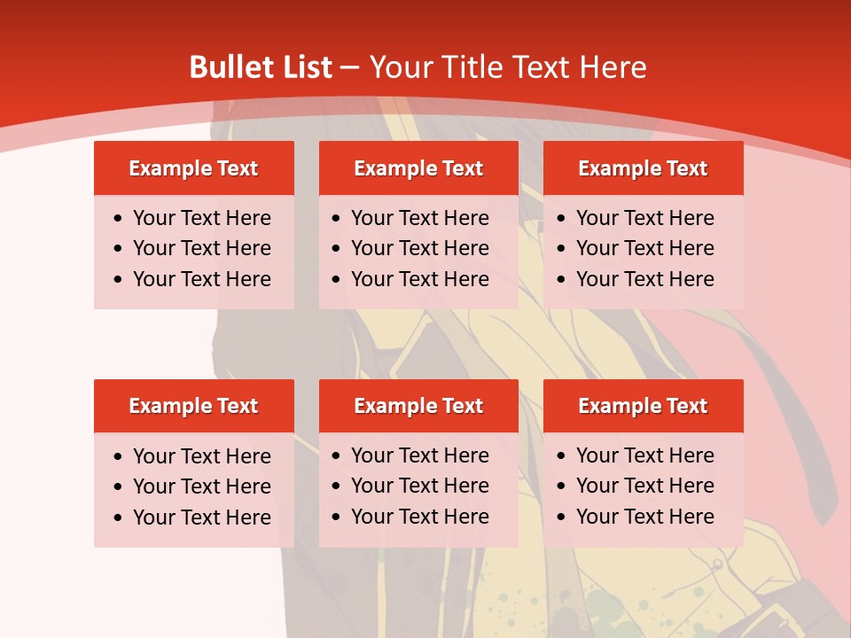 A Woman With A Sword On A Red Background PowerPoint Template