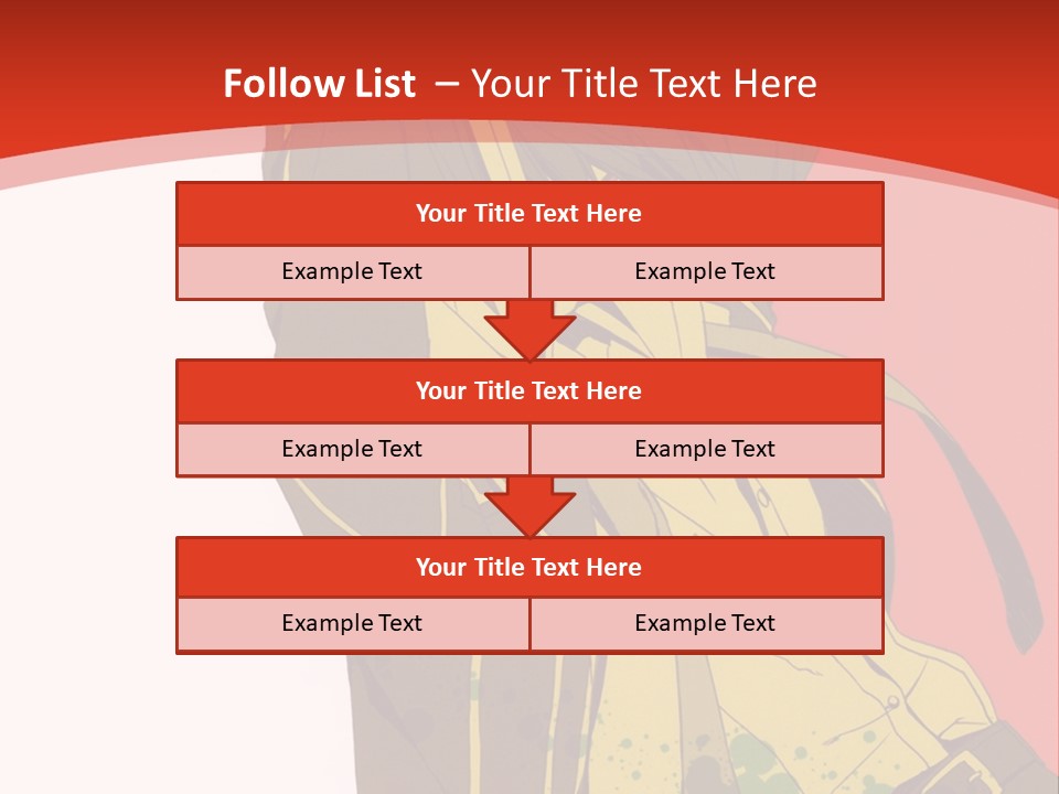 A Woman With A Sword On A Red Background PowerPoint Template