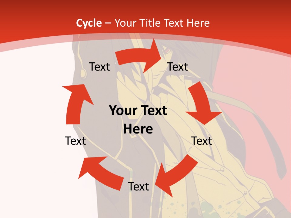 A Woman With A Sword On A Red Background PowerPoint Template