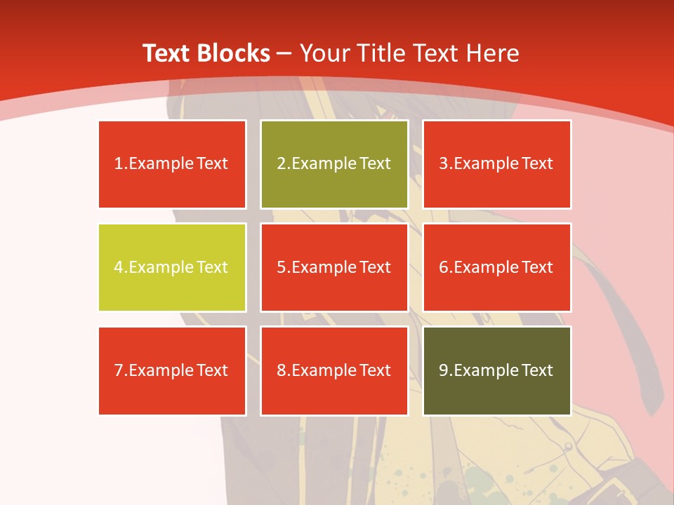 A Woman With A Sword On A Red Background PowerPoint Template